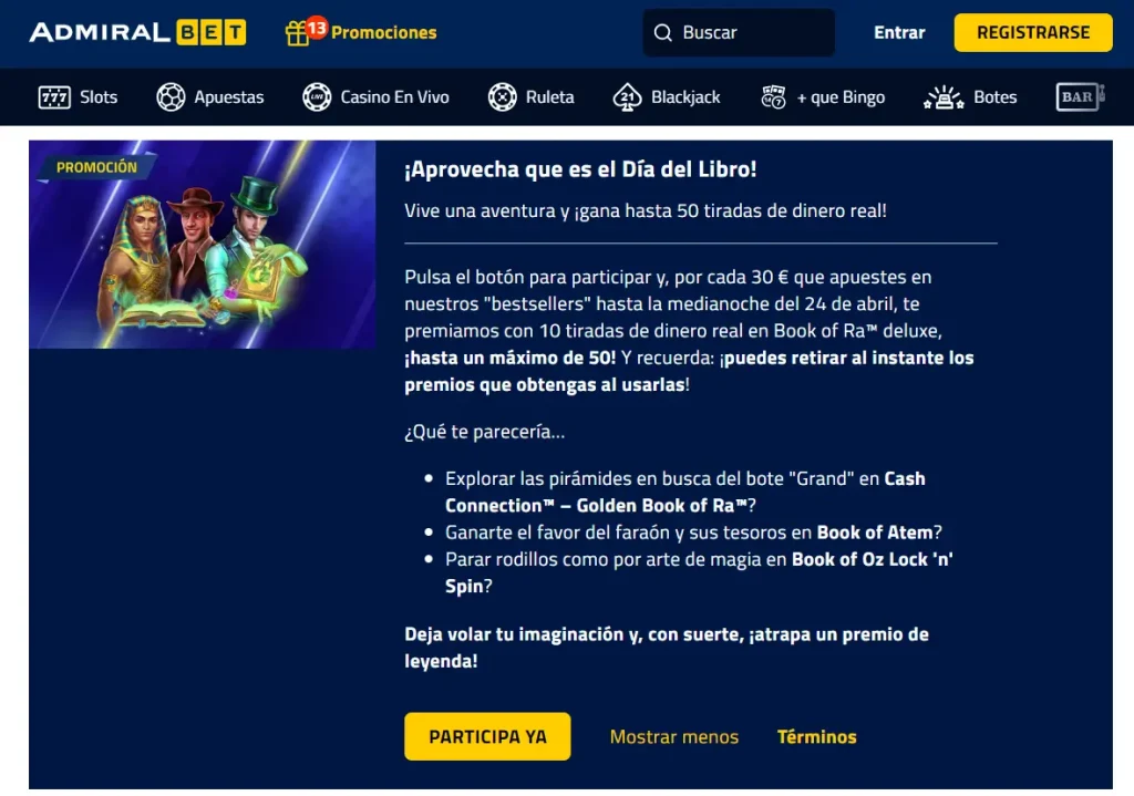AdmiralBet promociones
