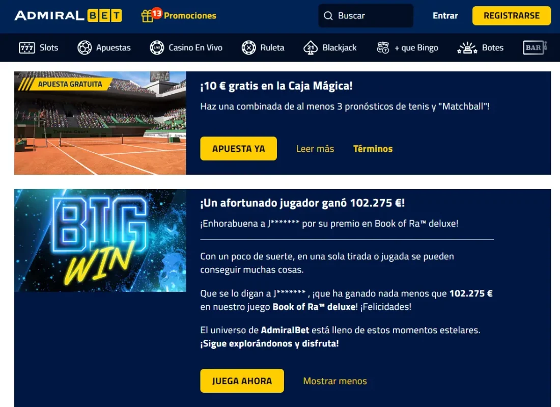 AdmiralBet España Promoción
