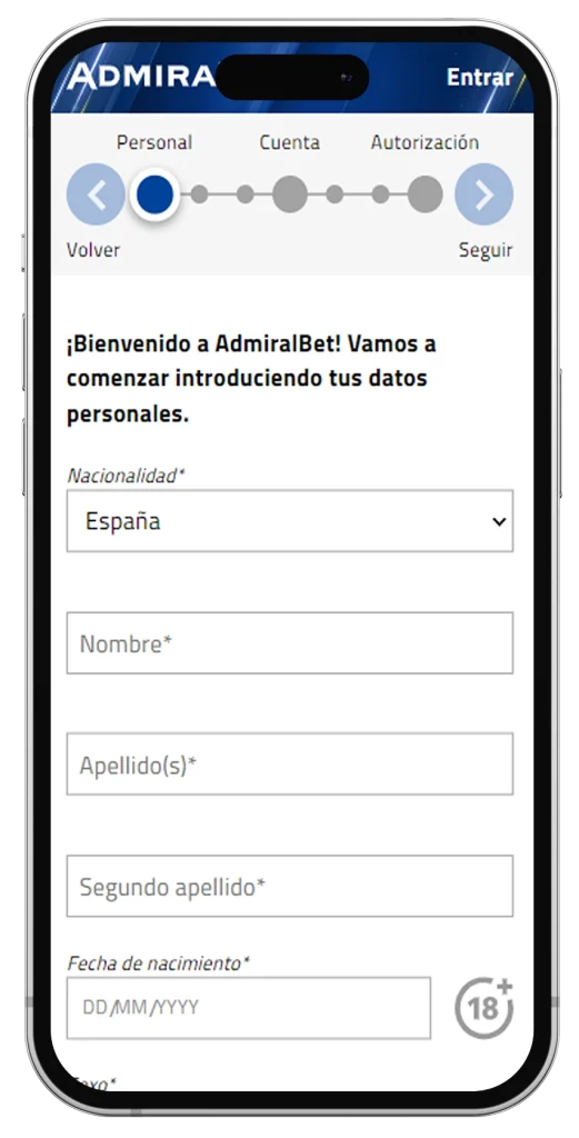 Registro en el Móvil