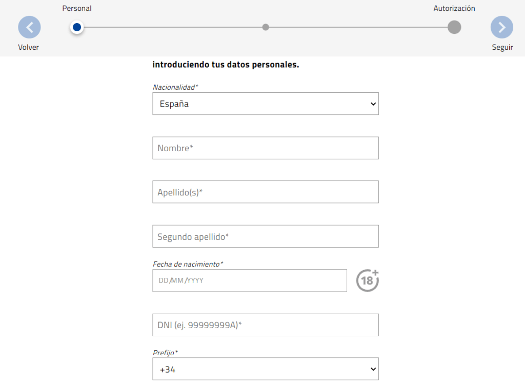 Página de Registro