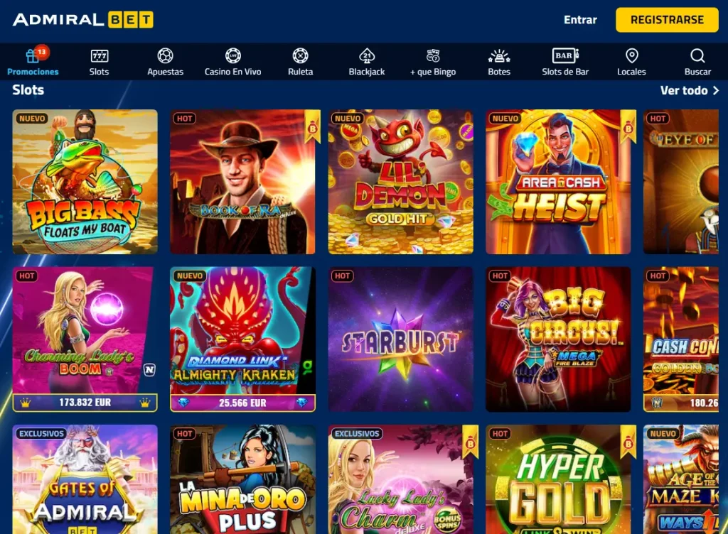 Juegos en Admiral Bet